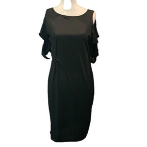 Black Sheath Cold Shoulder Stretch Slim Fit Dress NWOT